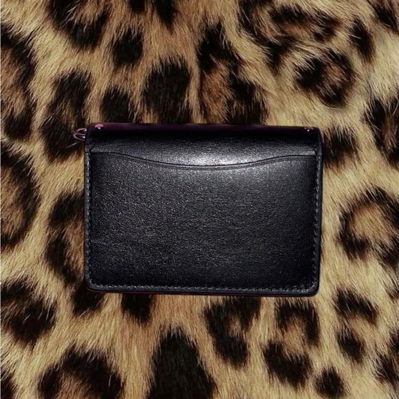 Coach Essential Half Flap Card Case with Rivets (BLACK/SILVER) - Picture 2 of 5